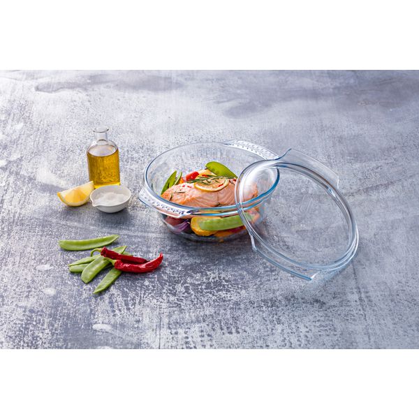 Casseruola forno rotonda in vetro ultra resistente con presa facile 2, -  Pyrex® Webshop IT